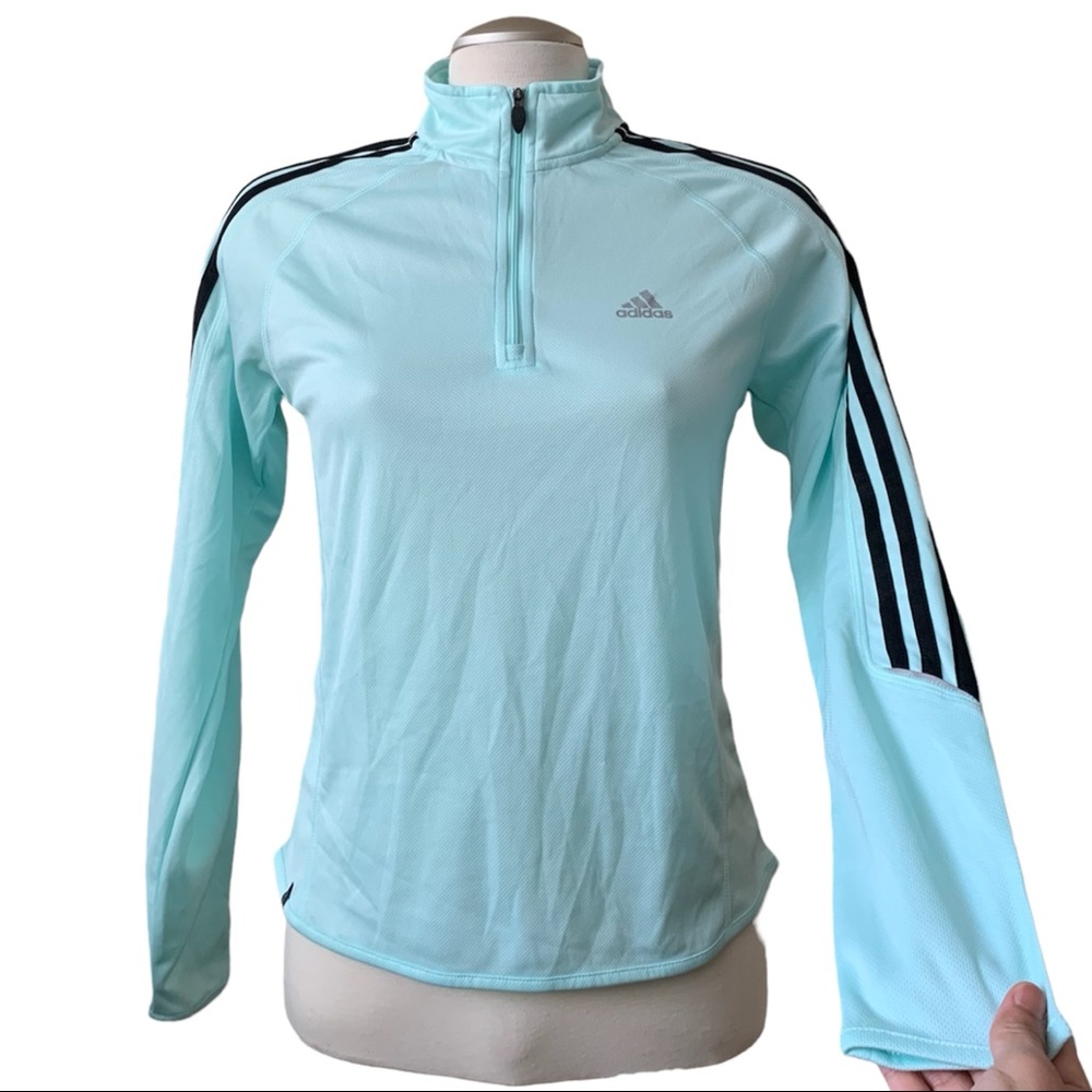 NWOT ADIDAS Mint Green Half-Zip Light Track Jacket Sz Small
